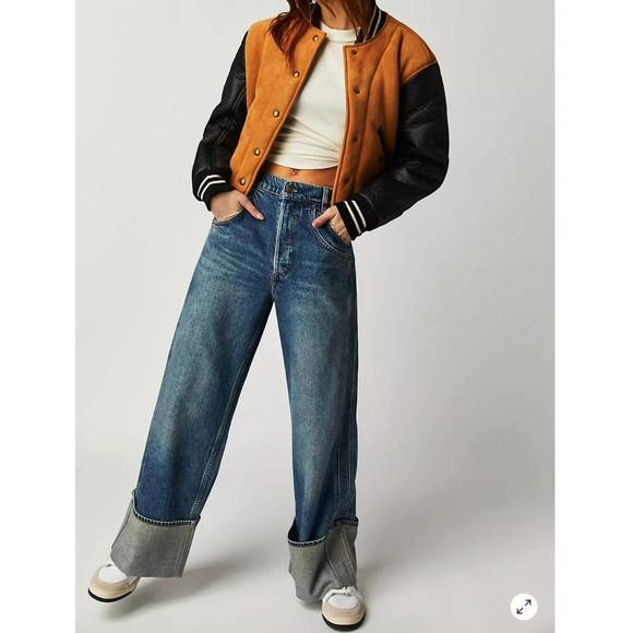 EUC FREE PEOPLE we the free final countdown cuffed low-rise jeans in zero - Picture 4 of 5